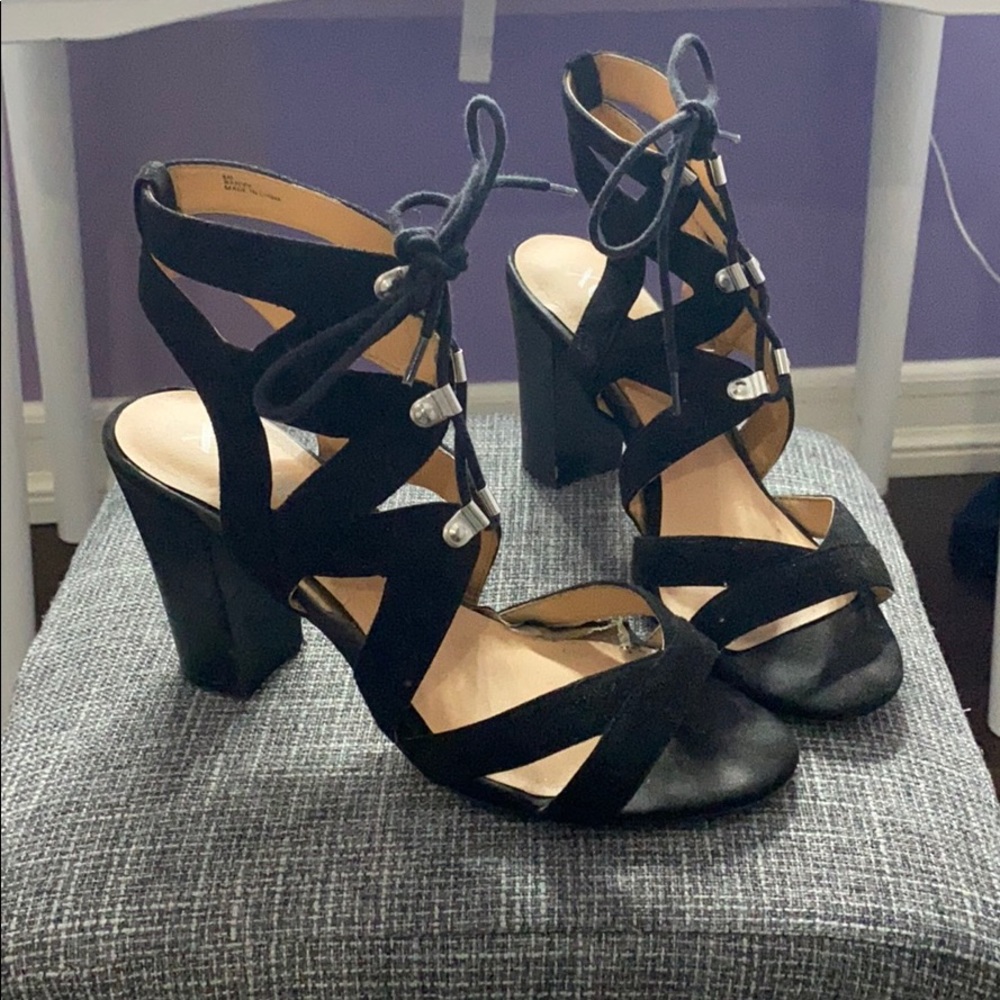 Black block heels